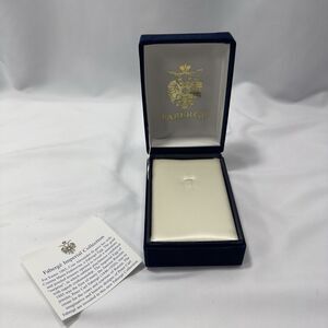 Faberge Blue Velvet  Presentation Box White Satin Lining Gold Brass Hinges